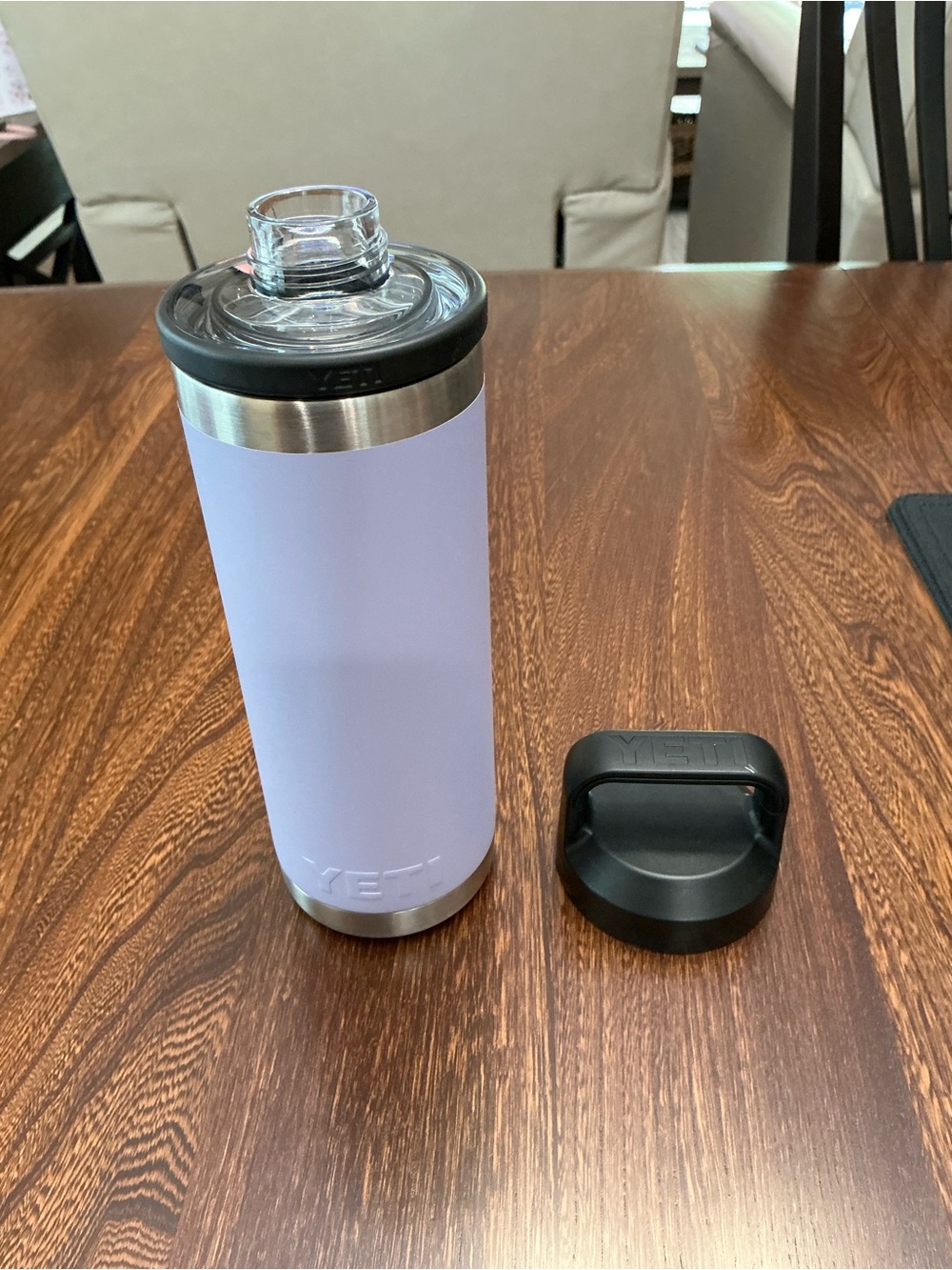 18oz Yeti Lavender Rambler Tumbler with Clear and Black Lids